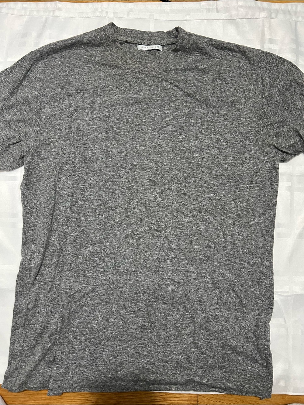 John Elliott Gray Heather Short Sleeve Crew Tee